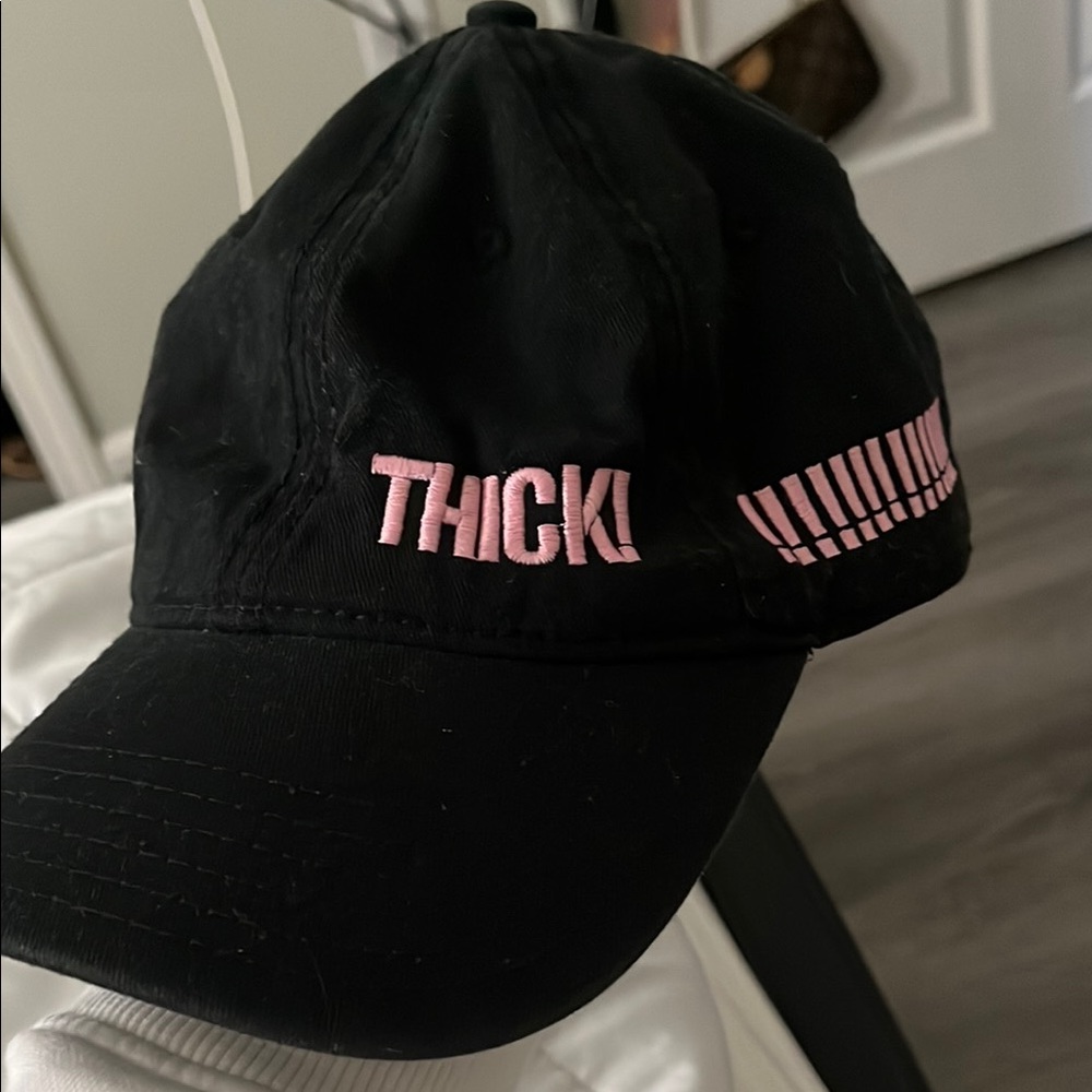 Black and Pink “THICK‼️‼️‼️” Kylie Shop hat